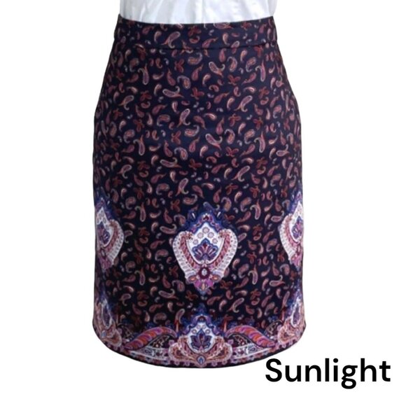 J.CREW Dresses & Skirts - J Crew The Pencil Skirt Women Black Medallion Paisley Print SZ 14-Lined-Business